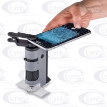 MICROFLIP ™ Microscopio de Bolsillo 250X • Clip adaptador para Celular • Luz LED y UV