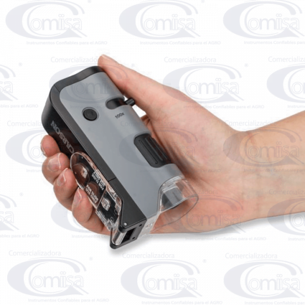 MICROFLIP ™ Microscopio de Bolsillo 250X • Clip adaptador para Celular • Luz LED y UV - Imagen 3