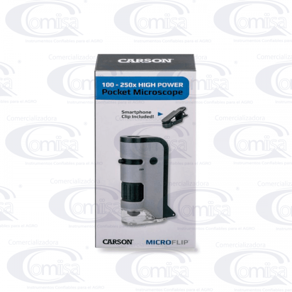 MICROFLIP ™ Microscopio de Bolsillo 250X • Clip adaptador para Celular • Luz LED y UV - Imagen 7