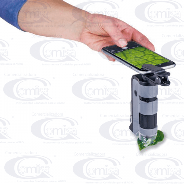 MICROFLIP ™ Microscopio de Bolsillo 250X • Clip adaptador para Celular • Luz LED y UV - Imagen 4