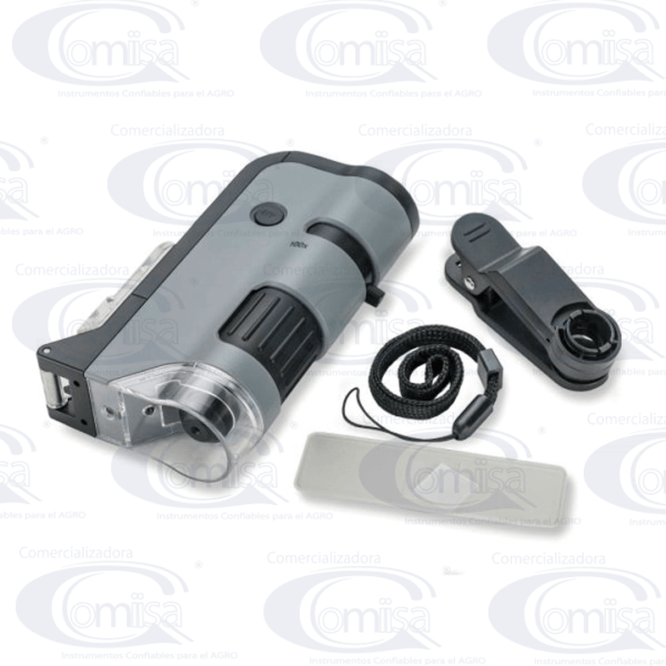 MICROFLIP ™ Microscopio de Bolsillo 250X • Clip adaptador para Celular • Luz LED y UV - Imagen 2